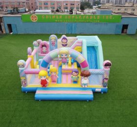 T2-8901 Castelo Inflável Pop Mart com Escorregador