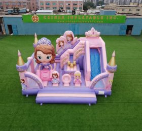 T2-8903 Castelo Inflável Temático de Princesas com Escorrega