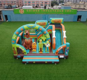 T2-8906 Castelo Insuflável Temático Scooby-Doo com Escorrega