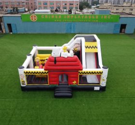 T2-8911 Castelo Inflável com Escorrega Tema Snoopy