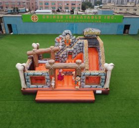 T2-8921 Castelo Inflável dos Flintstones com Escorrega