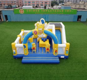 T2-8925 Castelo Inflável dos Simpsons com Escorrega