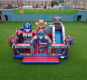 T2-8933 Castelo Insuflável com Tema de Transformers com Escorrega