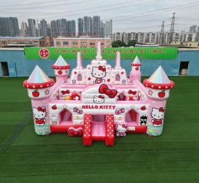 T5-3169 Castelo Inflável Tema Hello Kitty