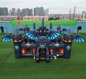 T5-3170 Castelo Inflável com Tema Como Treinar o Seu Dragão