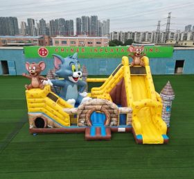 T5-3227 Castelo Inflável Tema Tom e Jerry