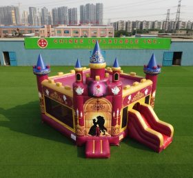 T5-3237 Castelo Inflável com Tema de A Bela e a Fera