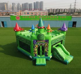 T5-3274 Castelo Inflável Tema Tartarugas Ninja