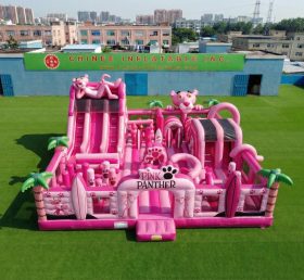 T6-7105 Diversão Inflável com Tema Pantera Cor-de-Rosa