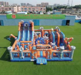 T6-7114 Parque Inflável com Tema Rusty Rivets