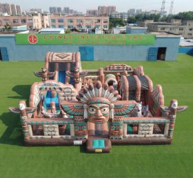 T6-7152 Parque Inflável com Tema Nativo Americano