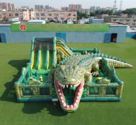 T6-7163 Parque Inflável com Tema de Crocodilo