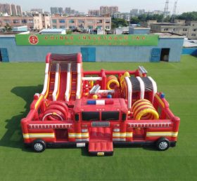 T6-7172 Brinquedo Inflável Temático de Caminhão de Bombeiros