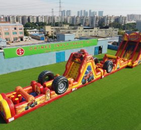 T7-4514 Curso de Obstáculos Inflável Tema Blaze Monster