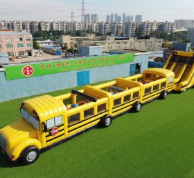 T7-4519 Curso de Obstáculos Inflável com Tema de Ônibus