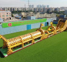 T7-4554 Curso de Obstáculos Inflável com Tema de Girafa