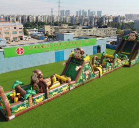 T7-4587 Curso de Obstáculos Inflável com Tema de Macaco