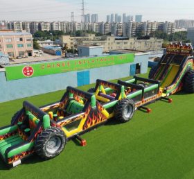T7-4590 Pistas de Obstáculos Infláveis com Tema de Caminhões Monstro