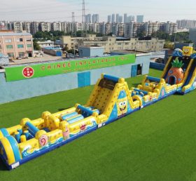 T7-4632 Curso de Obstáculos Inflável com Tema Bob Esponja