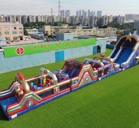 T7-4636 Pista de Obstáculos Inflável com Tema de Super-Herói