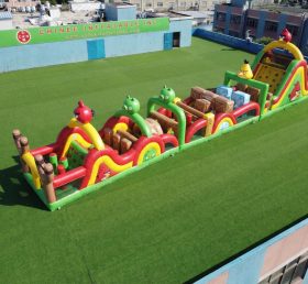 T7-4679 Curso de Obstáculos Inflável com Tema Angry Birds