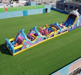 T7-4681 Curso de Obstáculos Inflável com Tema Baby Shark