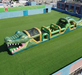 T7-4708 Curso de Obstáculos Inflável com Tema de Crocodilo