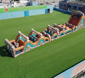 T7-4822 Pista de Obstáculos Inflável Temática dos Flintstones
