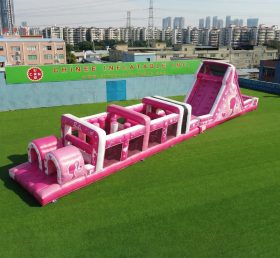 T7-4862 Curso de Obstáculos Inflável com Tema da Barbie