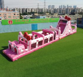 T7-4920 Curso de Obstáculos Inflável com Tema Hello Kitty