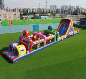 T7-4966 Curso de Obstáculos Inflável com Tema Power Rangers
