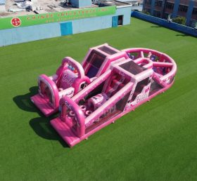 T7-5030 Curso de Obstáculos Inflável com Tema da Barbie