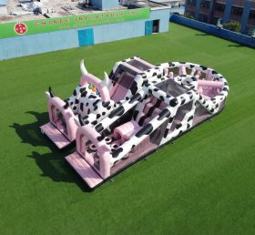T7-5051 Curso de Obstáculos Inflável com Tema de Vaca