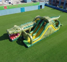 T7-5054 Cursos de Obstáculos Infláveis com Tema de Crocodilo