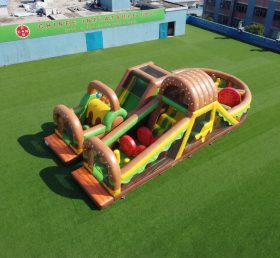 T7-5084 Curso de Obstáculos Inflável com Tema de Hambúrguer