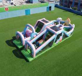 T7-5125 Curso de Obstáculos Inflável com Tema Peppa Pig
