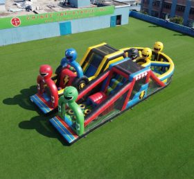 T7-5136 Percurso de Obstáculos Inflável com Tema Power Rangers