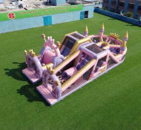 T7-5137 Curso de Obstáculos Inflável com Tema de Festas de Princesas