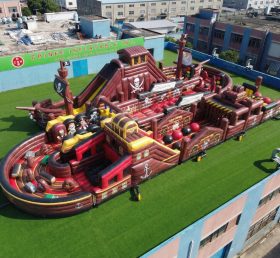 T7-5202 Curso de Obstáculos Inflável Gigante com Tema de Piratas Corrida Desafiadora