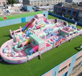 T7-5203 Percurso Obstáculo Inflável Gigante Tema Pop Mart Desafiador