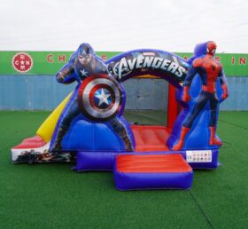 T2-4396C Casa de Pulos Inflável dos Vingadores com Escorregador
