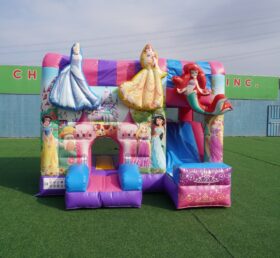 T2-4794B Castelo Inflável com Tema de Festa de Princesa com Escorregador