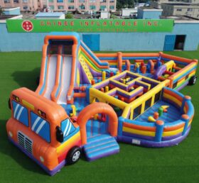 GF3-1439 Playground Inflável com Tema de Ônibus