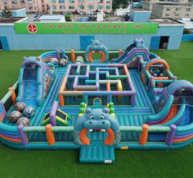 GF3-1467 Playground Inflável com Tema de Hipopótamo