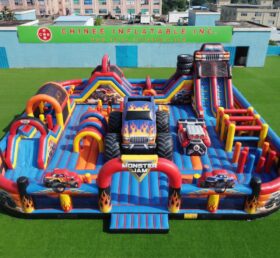 GF3-1484 Parque Infantil Insuflável com Tema de Caminhões Monstro