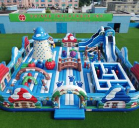 GF3-1519 Parque Infantil Inflável Tema dos Smurfs