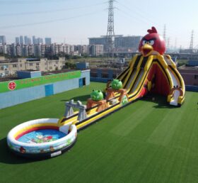 GS2-106 Escorregador Aquático Gigante Inflável com Tema Angry Birds