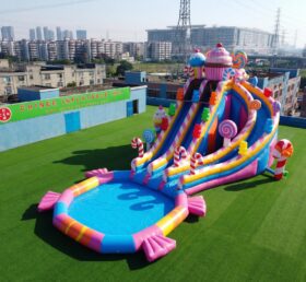 GS2-114 Tema de Doces Escorregador Inflável Gigante para Água