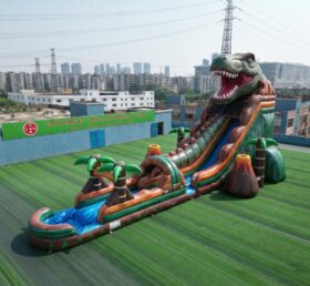 GS2-123 Escorrega Aquático Gigante Inflável com Tema de Dinossauro