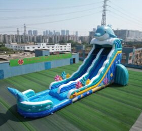 GS2-125 Escorregador Aquático Gigante Inflável com Tema de Golfinho